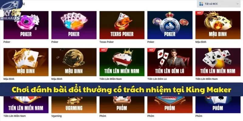 King Maker – Sự lựa chọn số 1 cho các tín đồ casino live Tham gia cá cược casino live có trách nhiệm tại King Maker