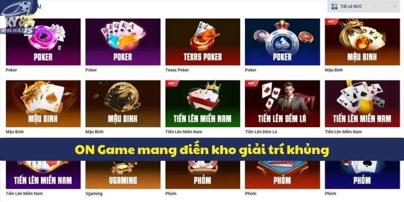 ON Game - Sảnh casino live đỉnh cao tại nhà cái SKY88 ON Game cung cấp kho giải trí khủng