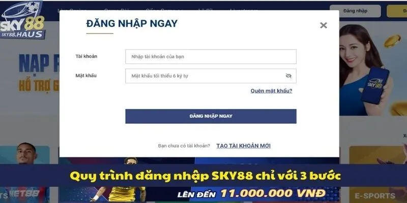 Đăng nhập sky88 Quy trình đăng nhập SKY88 chỉ với 3 bước