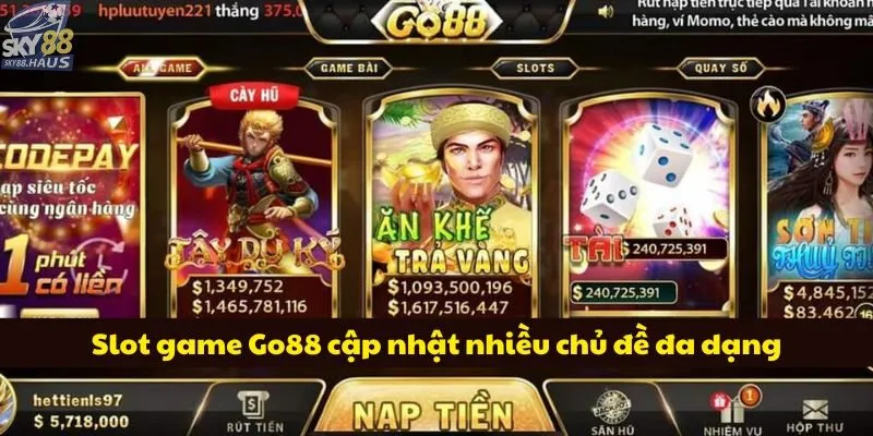 Go88 - Cổng game bài hấp dẫn với hàng triệu người chơi Slot game Go88 cập nhật nhiều chủ đề đa dạng